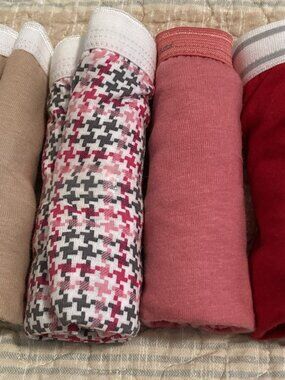 Hanes NWT Red Khaki Rose 100% Cotton Briefs Size 7